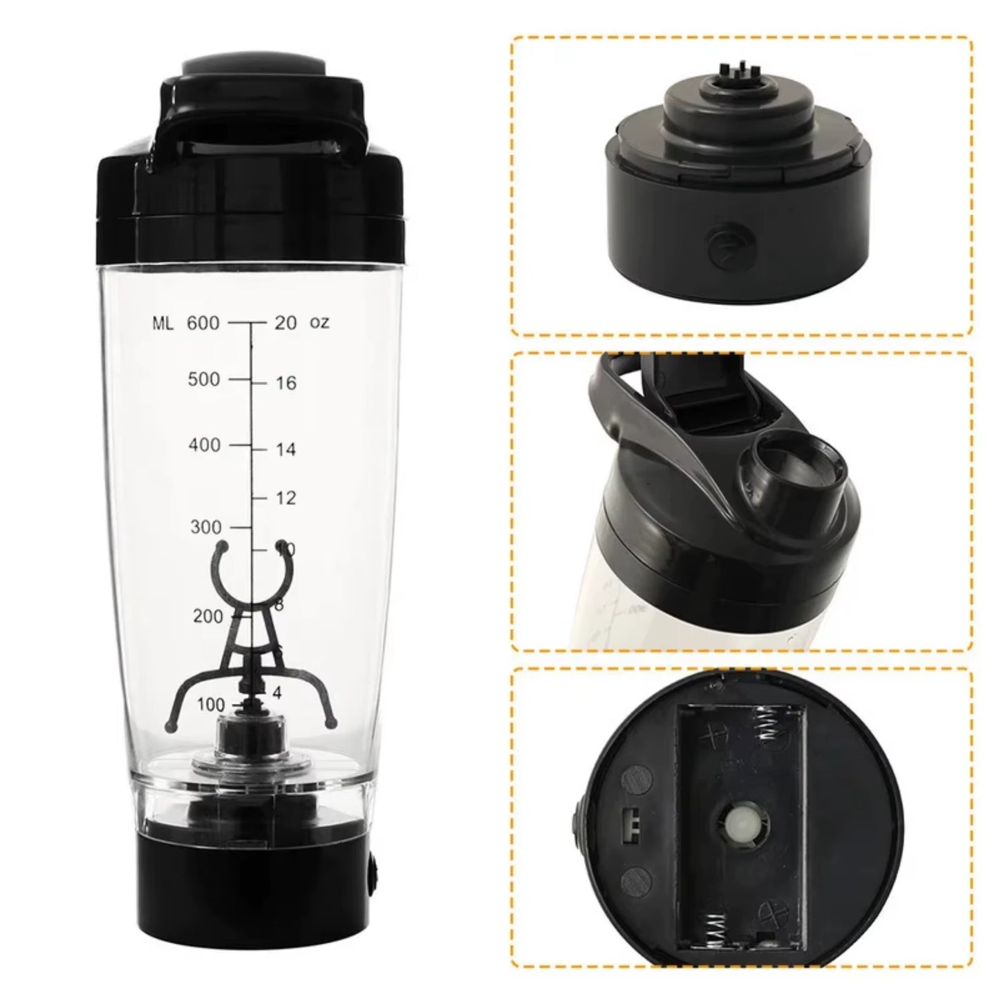 600ML Shaker Cup Powder Fitness Cup Blender Protein Shaker Bottle Brewing Movement Eco Friendly Automatic Vortex Mixer